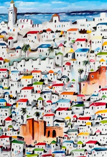 "Morocco" başlıklı Tablo Dominique Gobelin Mansour tarafından, Orijinal sanat, Akrilik Ahşap Sedye çerçevesi üzerine monte e…