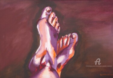 Peinture intitulée "c'est le pied" par Dominique Gobelin Mansour, Œuvre d'art originale, Huile