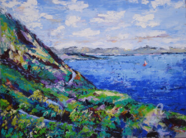 Painting titled "Morne  Larcher" by Dominique Gobelin Mansour, Original Artwork, Oil