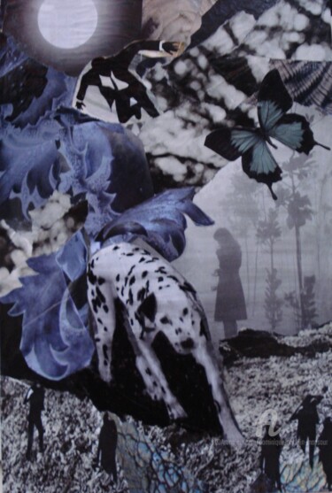 Collagen mit dem Titel "Les ombres de la nu…" von Dominique Gobelin Mansour, Original-Kunstwerk