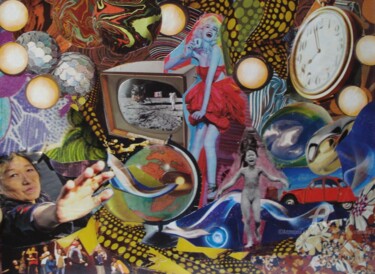Collages intitulée "c'était le bon temp…" par Dominique Gobelin Mansour, Œuvre d'art originale, Collages
