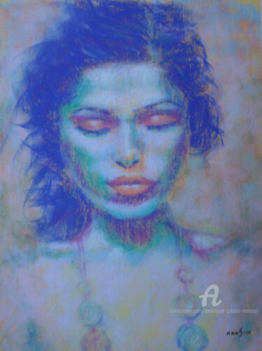 Painting titled "Mirabelle" by Dominique Gobelin Mansour, Original Artwork, Pastel