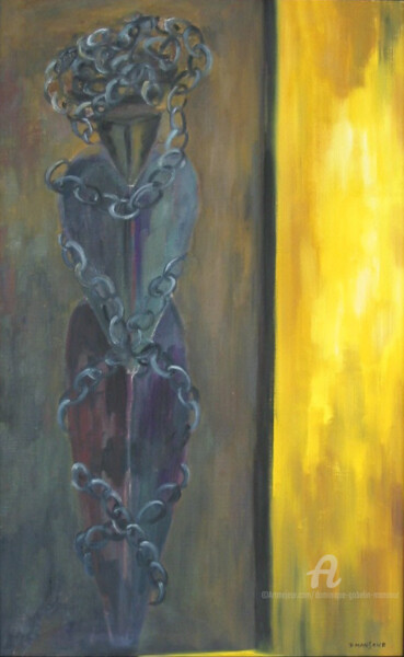 Painting titled "timidité" by Dominique Gobelin Mansour, Original Artwork, Oil