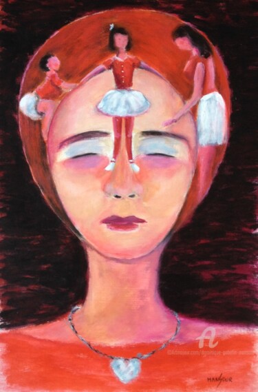 Peinture intitulée "souvenirs de jeunes…" par Dominique Gobelin Mansour, Œuvre d'art originale, Acrylique