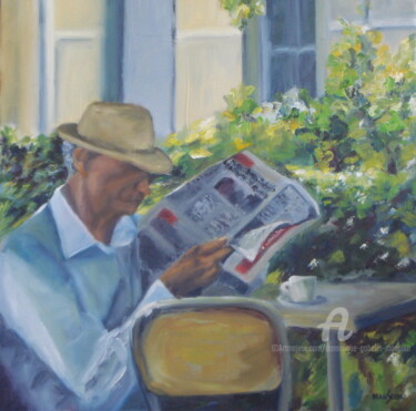 Peinture intitulée "Le lecteur de la Ca…" par Dominique Gobelin Mansour, Œuvre d'art originale, Huile