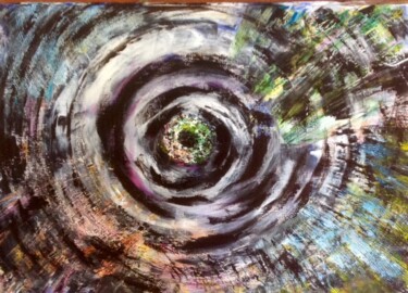 Pintura intitulada "L'oeil du cyclone 2" por Dominique Gobelin Mansour, Obras de arte originais, Acrílico