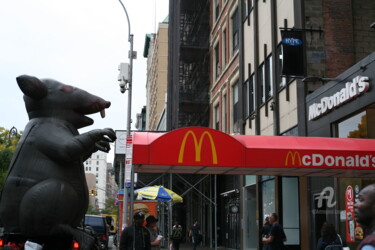 Photographie intitulée "RUE et magasin Mac…" par Dominique Goujard, Œuvre d'art originale