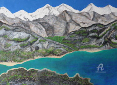 Peinture intitulée "8845 montagne" par Dominique Goujard, Œuvre d'art originale, Huile
