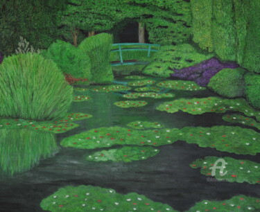 Peinture intitulée "1095 Un air jardin…" par Dominique Goujard, Œuvre d'art originale, Huile