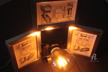 Design intitulée "Lampe décorative" par Dominique Goujard, Œuvre d'art originale, Luminaire