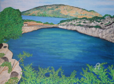 Painting titled "8708 Les Calanques" by Dominique Goujard, Original Artwork, Acrylic