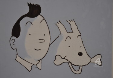 Fotografia intitolato "Tintin et Milou" da Dominique Goujard, Opera d'arte originale