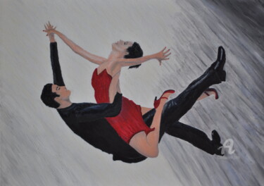 Peinture intitulée "Danse de salons" par Dominique Goujard, Œuvre d'art originale, Huile