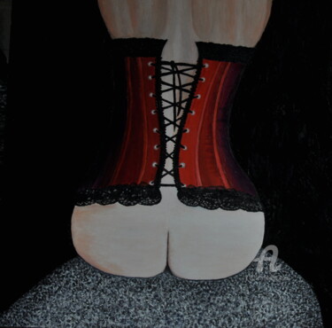 Painting titled "Corset" by Dominique Goujard, Original Artwork, Oil
