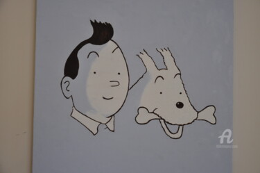 Pittura intitolato "Tintin et Milou" da Dominique Goujard, Opera d'arte originale, Olio