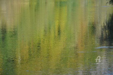 Photographie intitulée "Eau et reflets verts" par Dominique Goujard, Œuvre d'art originale