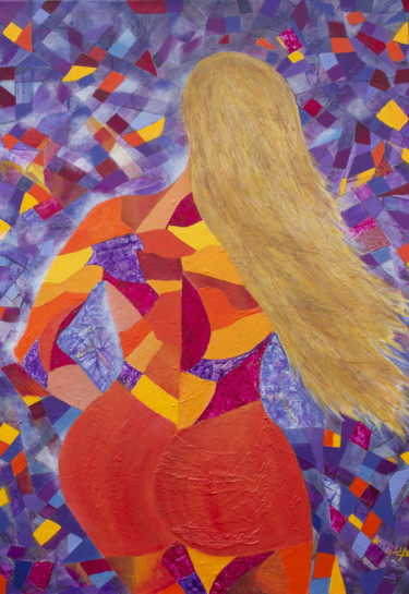 Peinture intitulée "Rêverie arlequine (…" par Dominique Hernandez, Œuvre d'art originale, Acrylique