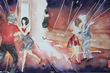 Pittura intitolato "Salsa "Emocion" (oe…" da Dominique Hernandez, Opera d'arte originale, Acquarello