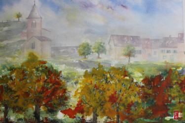 Peinture intitulée "Brouillard sur St L…" par Dominique Hernandez, Œuvre d'art originale, Aquarelle