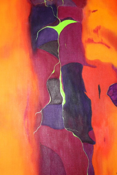 Malerei mit dem Titel "Le tronc de l'arbre" von Dominique Hernandez, Original-Kunstwerk, Acryl