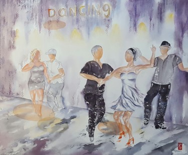Peinture intitulée "Dancing Havana (oeu…" par Dominique Hernandez, Œuvre d'art originale, Aquarelle
