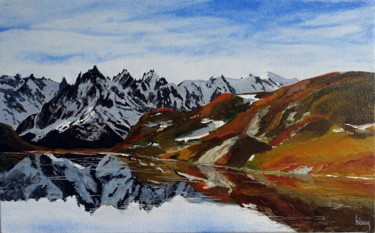 Painting titled "Les Aiguilles de Ch…" by Dominique Hieaux, Original Artwork, Oil