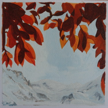 Vue sur le Mont-Blanc depuis la vallée Peinture intitulée "Vue sur le Mont-Bla…" par Dominique Hieaux, Œuvre d'art originale, Huile