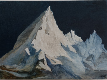 Malerei mit dem Titel "Les Aiguilles de Bl…" von Dominique Hieaux, Original-Kunstwerk, Öl