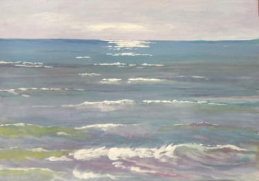 Pintura intitulada "Vue sur la Mer" por Dominique Hieaux, Obras de arte originais, Guache