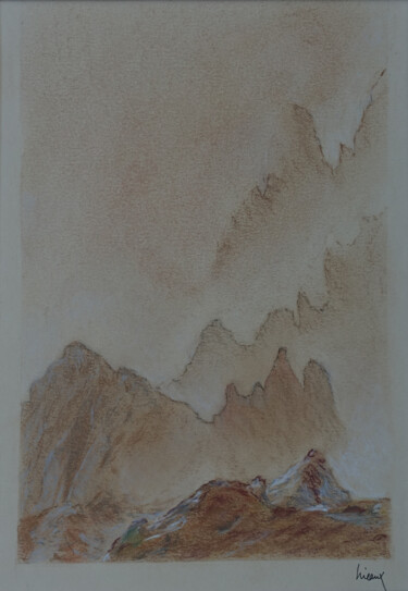 Disegno intitolato "Brouillard dans les…" da Dominique Hieaux, Opera d'arte originale, Pastello