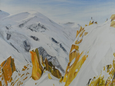 Painting titled "L'Arête des Cosmiqu…" by Dominique Hieaux, Original Artwork, Oil