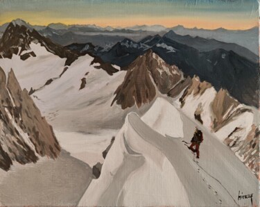 Painting titled "Arête Kuffner au Mo…" by Dominique Hieaux, Original Artwork, Oil