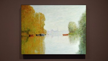 Painting titled "Automne sur la Seine" by Dominique Imbert, Original Artwork, Oil