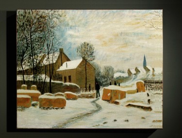 Painting titled "Effet d'hiver à Arg…" by Dominique Imbert, Original Artwork, Oil