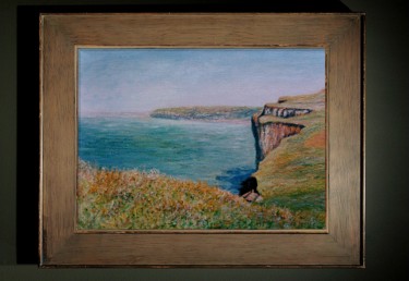 Painting titled ""Falaises à Varenge…" by Dominique Imbert, Original Artwork, Oil