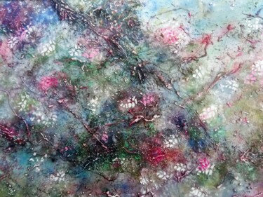 Peinture intitulée "Cerisiers en fleurs…" par Dominique Jolivet, Œuvre d'art originale, Pastel