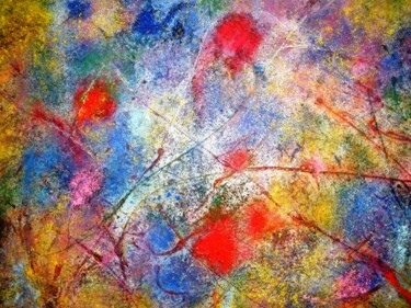 Painting titled "Symphonie florale" by Dominique Jolivet, Original Artwork, Pastel