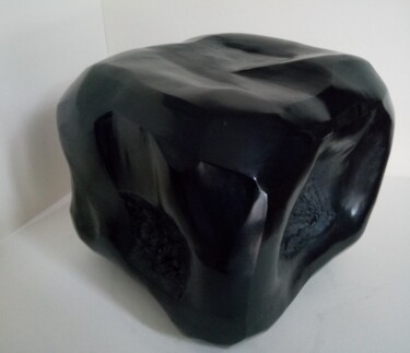 Скульптура под названием "Déformation cube po…" - Dominique Jolivet, Подлинное произведение искусства, Керамика