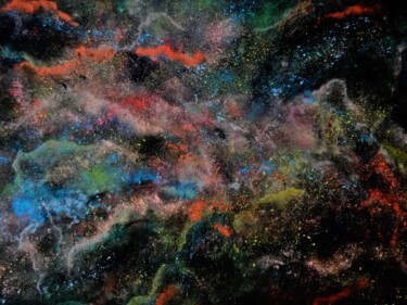 Painting titled "Nebuleuse" by Dominique Jolivet, Original Artwork, Pastel