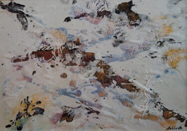 Peinture intitulée "Première neige" par Dominique Jolivet, Œuvre d'art originale, Pastel