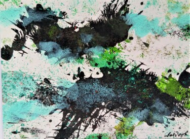 Peinture intitulée "Mousse et lichen 4" par Dominique Jolivet, Œuvre d'art originale, Pastel