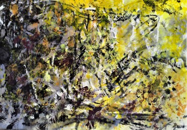 Peinture intitulée "Sous Bois: ombre et…" par Dominique Jolivet, Œuvre d'art originale, Pastel