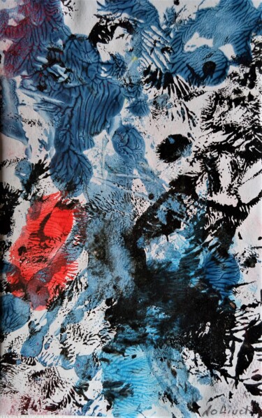 Malerei mit dem Titel "Effet japonisant 1" von Dominique Jolivet, Original-Kunstwerk, Pastell