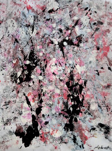 Schilderij getiteld "L'arbre en fleurs" door Dominique Jolivet, Origineel Kunstwerk, Acryl