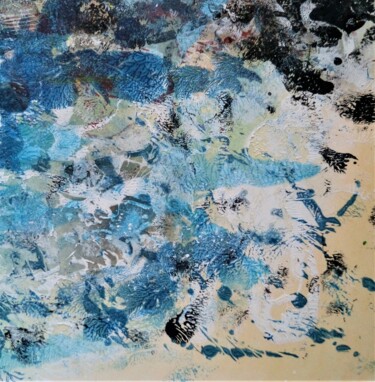 Peinture intitulée "l'océan flux et ref…" par Dominique Jolivet, Œuvre d'art originale, Pastel