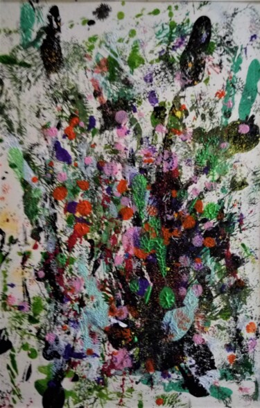 Painting titled "Bouquet" by Dominique Jolivet, Original Artwork, Acrylic