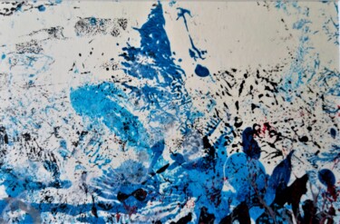 Painting titled "Magie bleue 3" by Dominique Jolivet, Original Artwork, Acrylic
