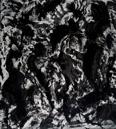 Peinture intitulée "Symphonie en noires…" par Dominique Jolivet, Œuvre d'art originale, Acrylique