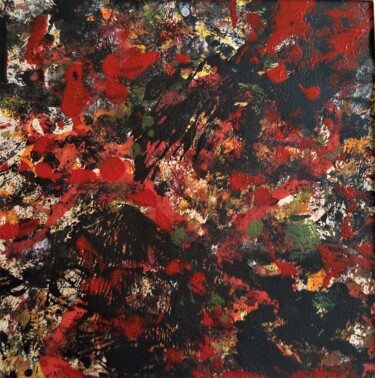 Peinture intitulée "Variation en rouge…" par Dominique Jolivet, Œuvre d'art originale, Acrylique