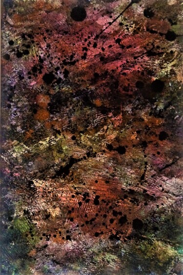 Painting titled "Effet roche colorée…" by Dominique Jolivet, Original Artwork, Acrylic